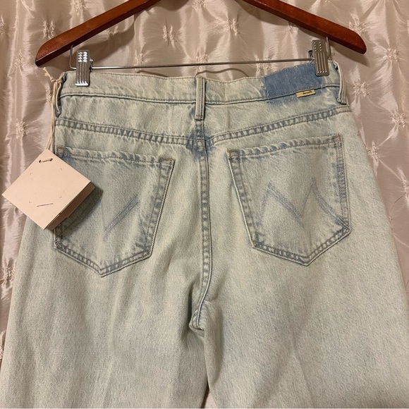 MOTHER Sideways Insider Double Double Hover Jeans Light Blue Bootcut Distressed - Picture 5 of 16